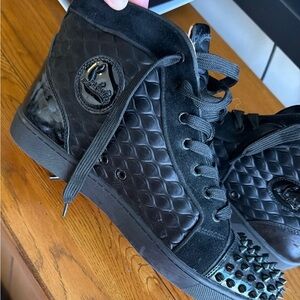 Christian Louboutin Black Suede/Leather Stud sneakers
